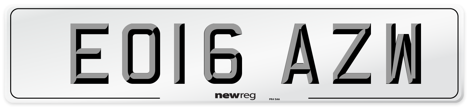 EO16 AZW Number Plate from New Reg
